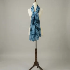 lụa tơ tằm nhuộm loang - sắc lam và biển cả