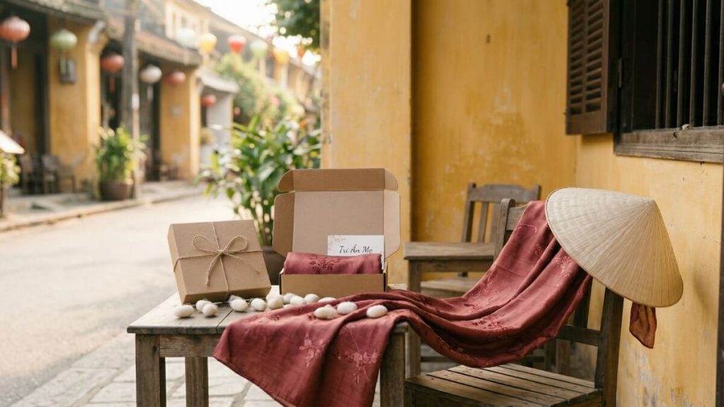 Khăn choàng lụa tặng mẹ