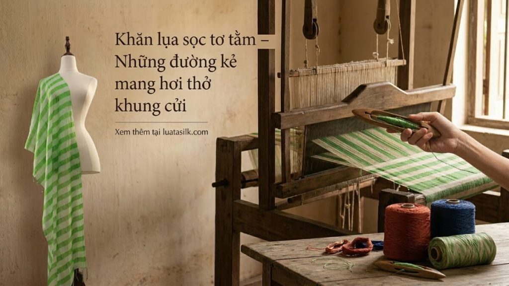 khăn lụa sọc tơ tằm