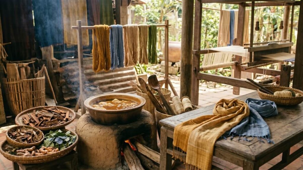 Khăn lụa tơ tằm thủ công