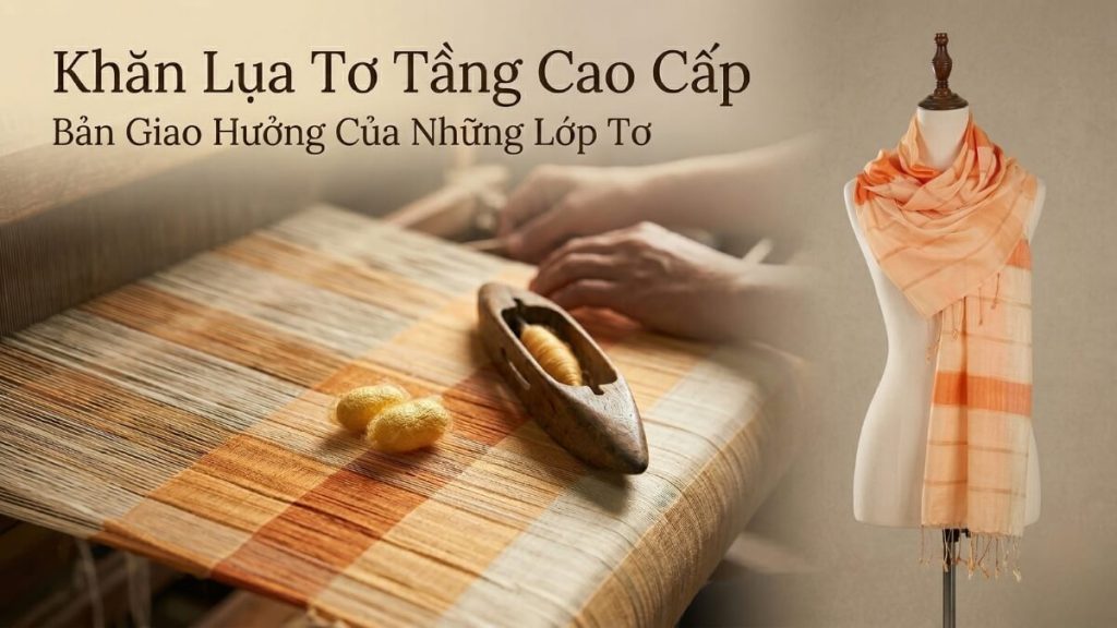 khăn lụa tơ tầng cao cấp sang trọng