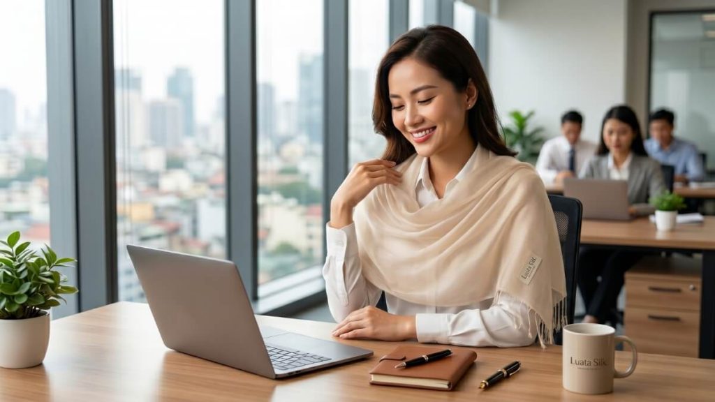 Khăn Lụa Văn Phòng Cao Cấp | Tấm Áo Choàng Nơi Công Sở