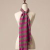 Khăn Choàng Lụa Liên Diệp Thanh An lụa sọc tự nhiên Luata Silk